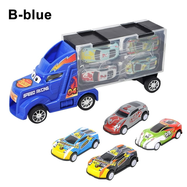 Car Model Container Truck Inertia Metal Car Diecast Model Birthday Gift Toy for Boy Kids