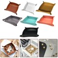 thumbnail image 4 of Leather Tray Foldable Table Catchall Storage Box Jewelry Key Coin Top Organizer, 4 of 4