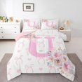 thumbnail image 2 of Erosebridal Ensemble de Couette Pleine Rose Initiale U, Couette en Duvet de la Saint-Valentin, Décor Romantique de Roses, Réversible 3 Pcs, 2 of 8