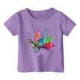 thumbnail image 1 of PMVFHDE Hauts Garçons Garçon et Fille Mode Décontractée Imprimé Col Rond Ample T-Shirt à Manches Courtes Haut Violet, 4-5 Ans, 1 of 3