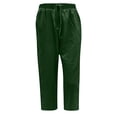 thumbnail image 4 of Penkiiy Women's Casual Wide Leg Capris, Army Green, S, 4 of 5