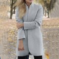 thumbnail image 3 of Manteau Long pour Femme, Cardigan Veste Uni à devant Ouvert avec Design à Manches Courtes, 3 of 4