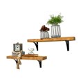 thumbnail image 4 of del Hutson Designs 24" Industrial Grace Simple Bracket Shelves, Walnut, 4 of 6
