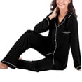 thumbnail image 4 of yievot Ensembles de Pyjamas pour Femmes Pyjama à Simple Boutonnage Automne Hiver Manches Longues Pantalon de Pyjama Ensemble Deux Pièces, 4 of 5