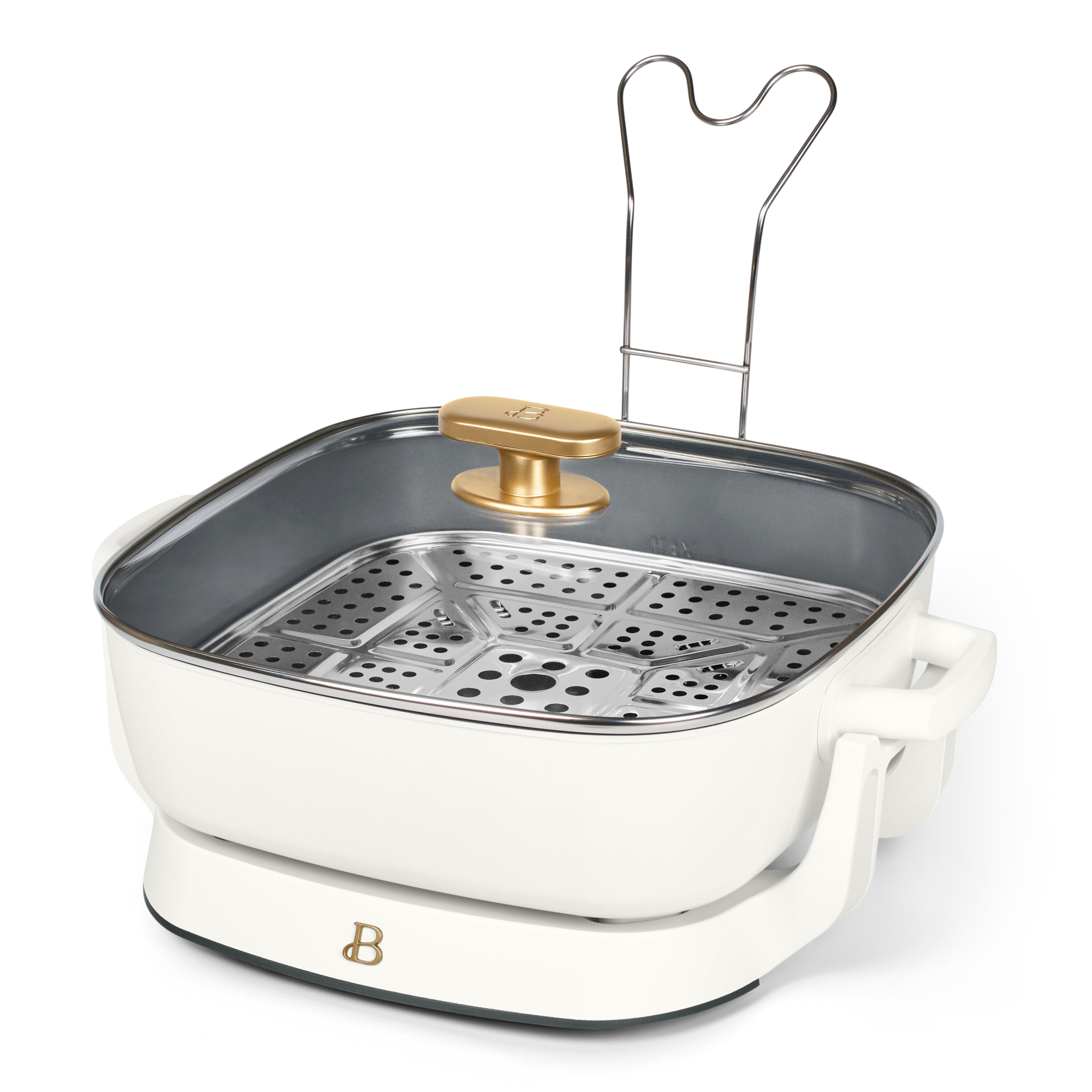 Beautiful By Drew Barrymore 5-in-1, 12" x 12" Detachable Electric Skillet with EverGood™ Ceramic Nonstick Coating