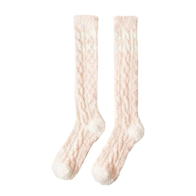 Winter Stocking Stocking Lady Stocking Striped Candy Coloured Coral Stocking With Thick Warm Floor