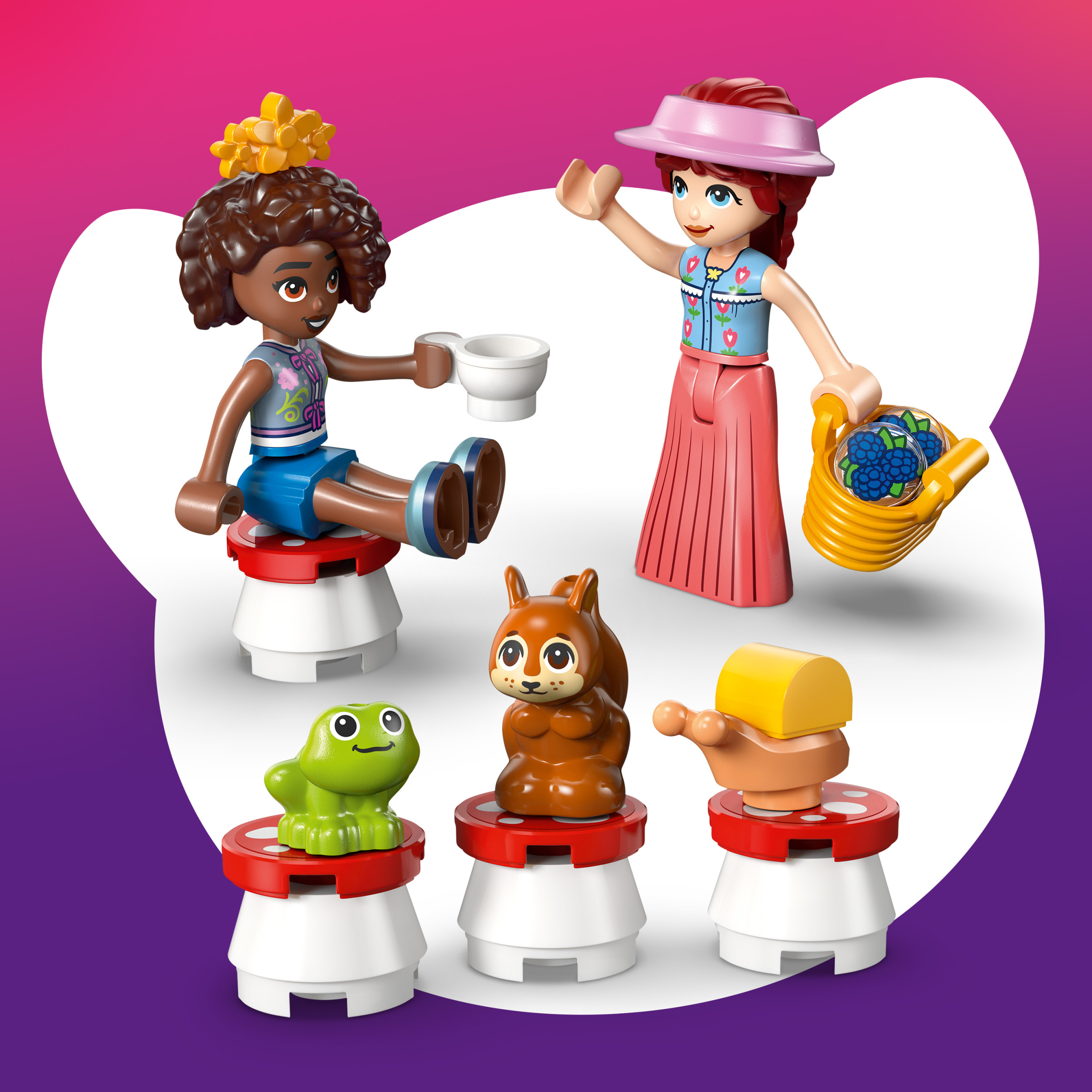 LEGO Friends Forest Tea Party - Building Toy for Girls & Boys, Ages 6+ - Toy Figures & Playset for Kids - Includes 2 Minidolls, a Frog & a Squirrel - Gift for Birthdays - 42690
