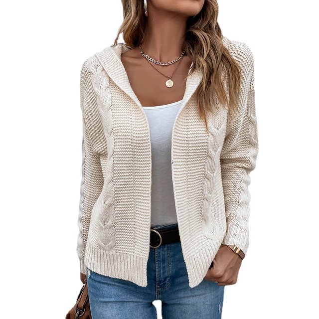 REDHOTYPE Cardigan à Col Rond pour Femmes Pull Ample Décontracté Couleur Unie Manches Longues Haut