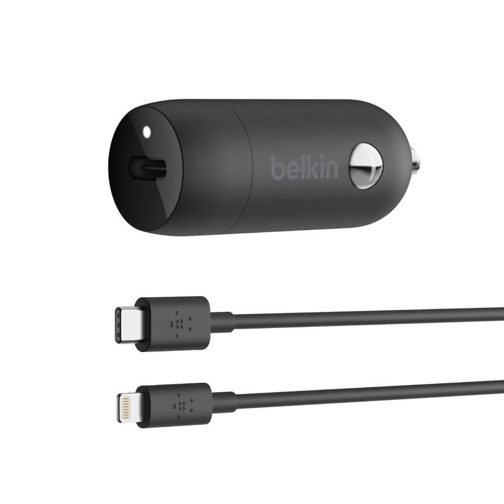 USB-C Car Charger 18W + USB-C Cable with Lightning Connector