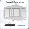 thumbnail image 3 of Gymax 10 FT x 10 FT Pop-Up Canopy Tent w/ Mesh Netting Carry Bag 8 Stakes & 4 Ropes Beige, 3 of 7