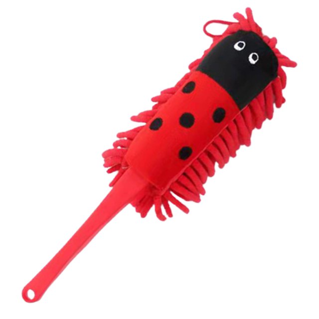 GUOOL Microfiber Brush, Pretend Toy, Detachable Brush Head, Cartoon Dust Cleaner Brush red