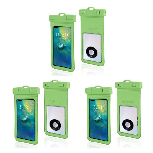 Baohd Waterproof Phone Pouch Underwater Dry Bag Water Sports Protection Case Green 3Set