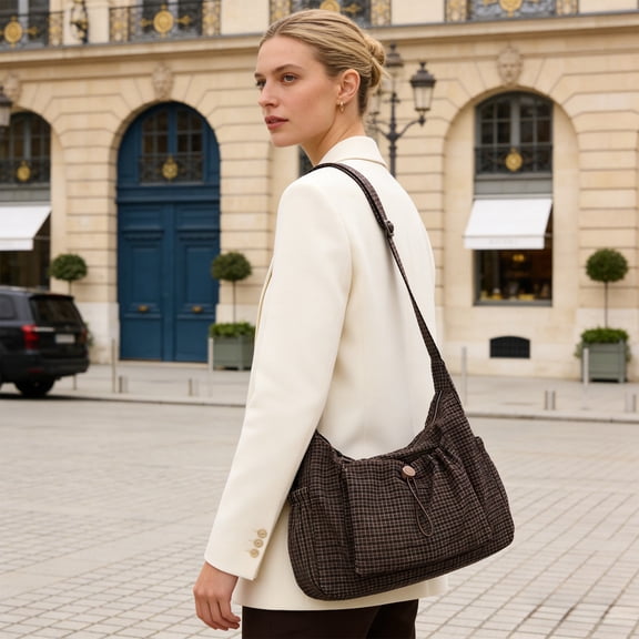 Sac Bandoulière pour Femmes en Polyester avec Multiples Poches de Rangement pour les Voyages et les Déplacements Quotidiens