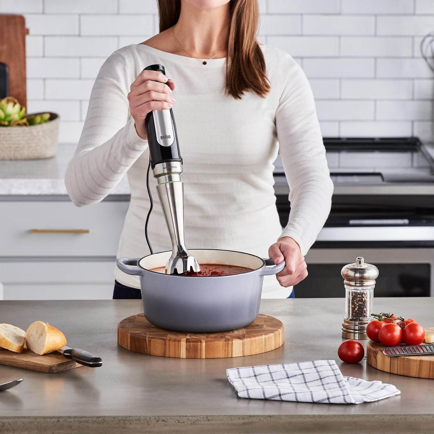 Braun MultiQuick Immersion Hand Blender + 1.5-Cup Food Processor, Whisk, Beaker, MQ7025