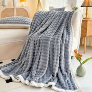 TOUMENY Ultra-Soft Double-Sided Fleece Blanket, Reversible Weighted Design for Year-Round Warmth, Breathable & Cozy Home Decor, Nap & Cuddling Essential