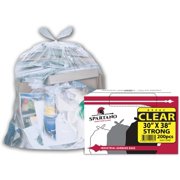 Spartano Clear Garbage Bags 30 x 38 Inch (200 Count), Strong Kitchen Garbage Bag for Waste Bin, Multipurpose Trash Bags for Home & Office