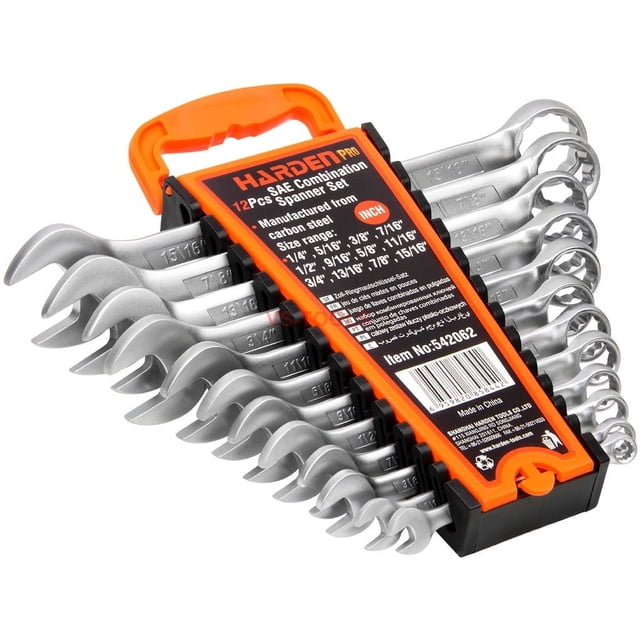 12 SAE Imperial 1/4-15/16 Open End 12pt Combination Wrench Spanner Set