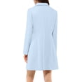 thumbnail image 3 of INSPIRE CHIC Women's Coat Solid Color Notched Lapel Single Breasted Winter Peacoat Blue M, 3 of 7