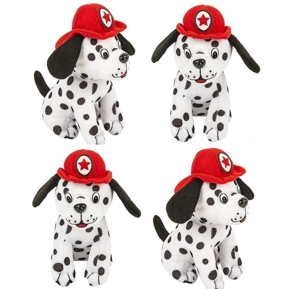 HAPPY DEALS ~ Plush Dalmation Firefighter Dogs with Fire Hat | 12 Pc | 7 Inch Stuffed Animals