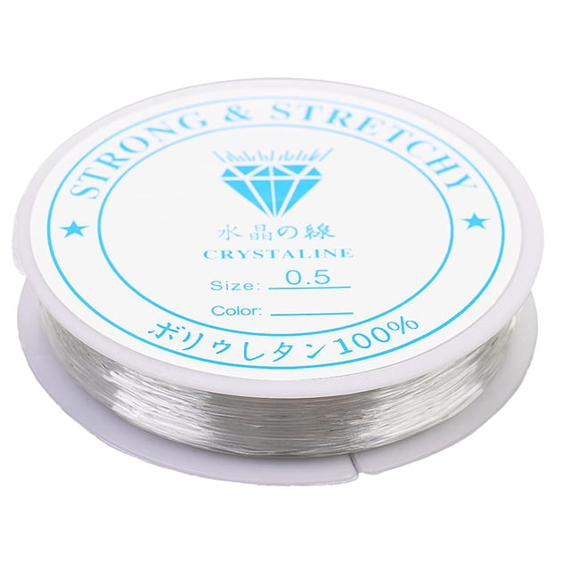 veasfak 10m Clear Elastic Thread, Stretchable Cord For Jewelry Making 0.5mm