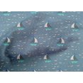 thumbnail image 1 of oneOone Cotton Poplin Fabric Waves & Sailboat Ocean Decor Fabric Printed BTY 42 Inch Wide, 1 of 4