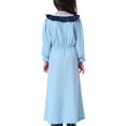 thumbnail image 3 of XZNGL Long Sleeve Dress for Girls Muslim Long Dress Medium Big Girls Long Sleeve V Neck Colorblock Dress Girls Long Sleeve Dress Girls Long Dress V Neck Dress, 3 of 7