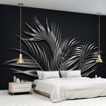thumbnail image 1 of Papier Peint 3D Feuille d'Acier Tropicale Noire SKU# WAL0310, 1 of 1