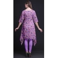 thumbnail image 2 of Bimba Purple Leaves & Ranunculus Floral Printed Tops For Women Asymmetric Kurti Summer Dress For Girls XSmall, 2 of 6