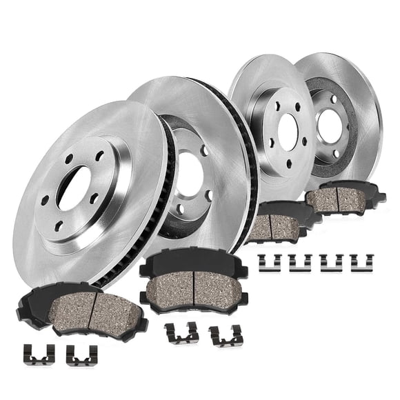 Callahan BRAKE PARTS Trousse de Freins pour Subaru Impreza Forester Legacy Outback Disques de Frein avant 11,54 Po et Arrière 11,26 Po Plaquettes de Frein en Céramique Remplacement avant et Arrière, Freins et Disques