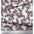 thumbnail image 2 of Soimoi Poly Georgette Fabric Leaves & Floral Block Fabric Prints by Yard 42 Inch Wide, 2 of 3