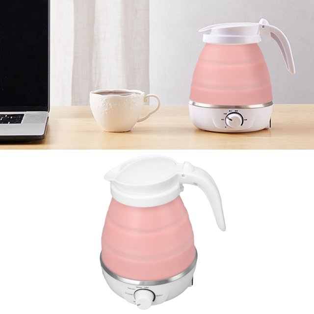 Electric Kettle, Foldable 0.6L 600W Heat Rust Proof Portable Electric Kettle For Travel Home Use Hot Water US Plug 110V