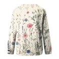 thumbnail image 5 of KIHOUT Chandails Molletonnés pour Femmes en Liquidation, Hauts Blouse à Manches Longues d'Automne et d'Hiver à Col Rond à Imprimé Floral, Coupe Ample, Taille P-2TG, 5 of 5
