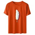 thumbnail image 4 of Dadaria Hauts pour Femmes Chemise Orange T-Shirt à Manches Courtes T-Shirt Col Rond Tee d'Été Chandail Blouses TG, 4 of 5