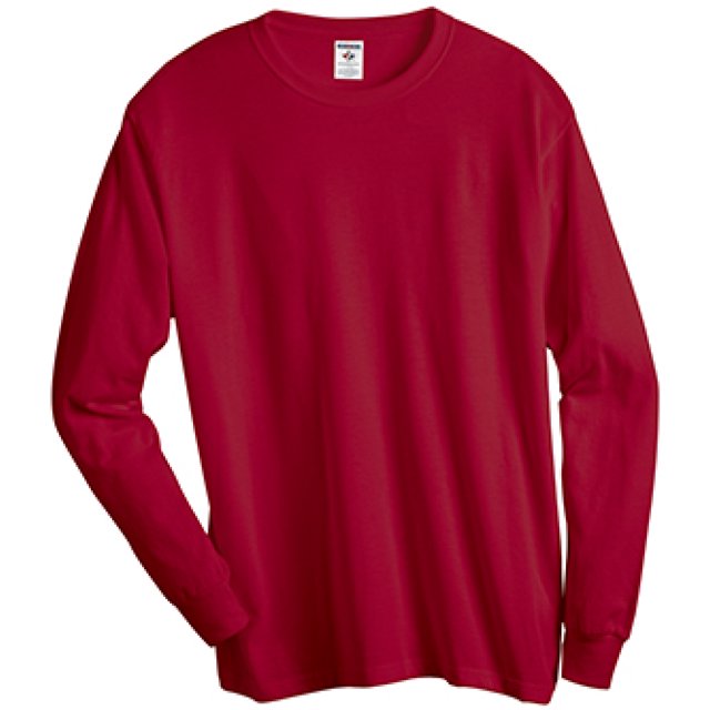 Jerzees Mens DRI-POWER Active Long Sleeve Crew T-Shirt, XL, Cardinal