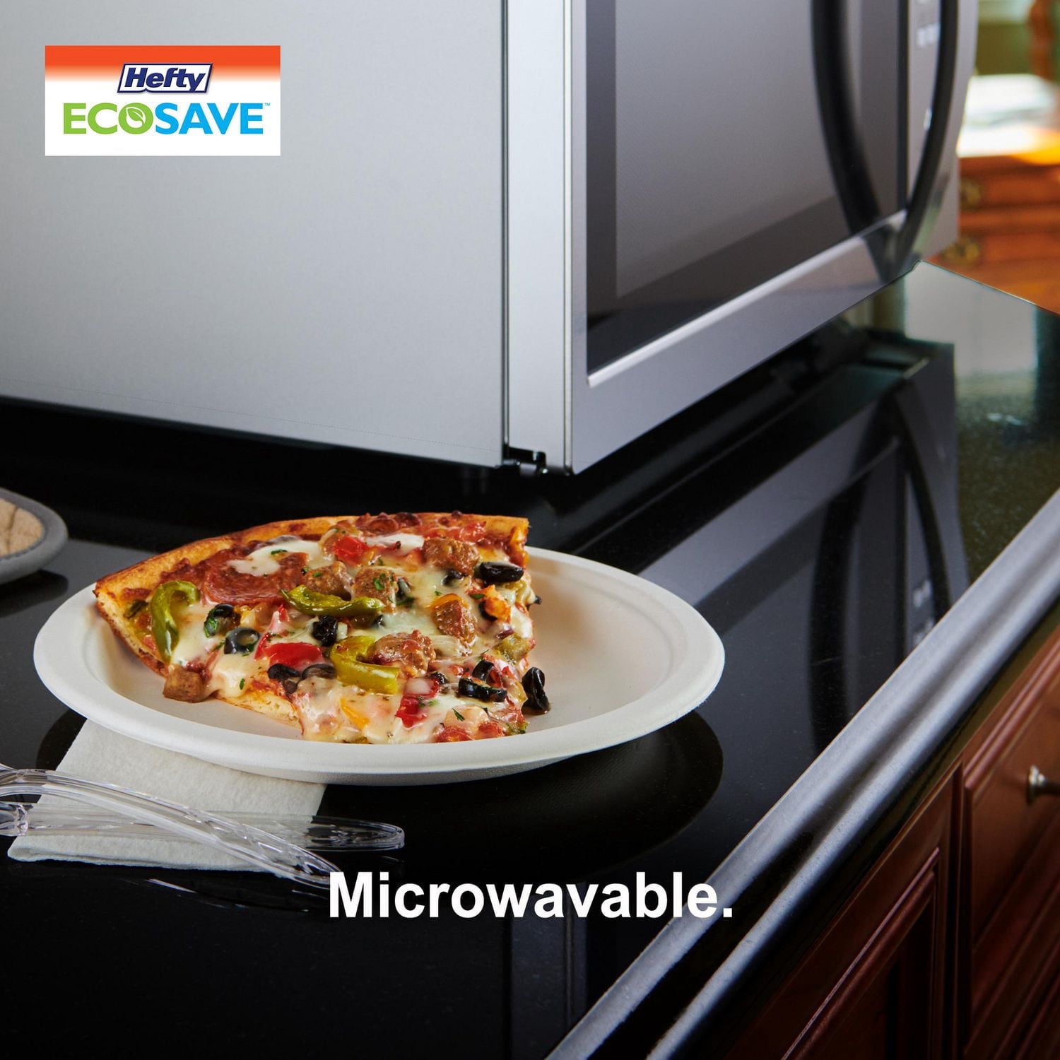Hefty EcoSave® Assiettes à Dîner, Assiettes Jetables, Lot de 125