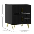 thumbnail image 3 of HOMCOM Nightstand, Bedside Table, Side End Table w/ 2 Drawers, Metal Legs, 3 of 10