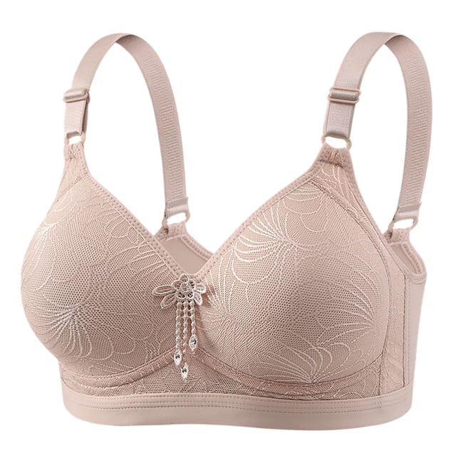 Bra For Women Front Buckle Underwear Full Coverage Padded Wireless Plus Size Thin Stretchable Tank Top Bra