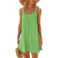 thumbnail image 2 of EQWLJWE Longue Robe pour Femmes Robe de Plage pour Femmes Paréo de Bikini Tenue de Plage Décontractée Vacances Courte Été Robes à Col Licou, 2 of 5