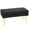 thumbnail image 1 of HOMCOM End of Bed Bench, Upholstered Bedroom Bench with Storage, Black, 1 of 10