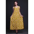 thumbnail image 3 of Bimba Robe Longue Maxi Imprimée en Rayonne à Bretelles Spaghetti Ajustables pour Femmes Boho-Moyen, 3 of 5
