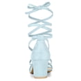 thumbnail image 3 of BLISSFUL STEP Women's Open Toe Lace Up Mid Chunky Heeled Sandals, 3 of 6