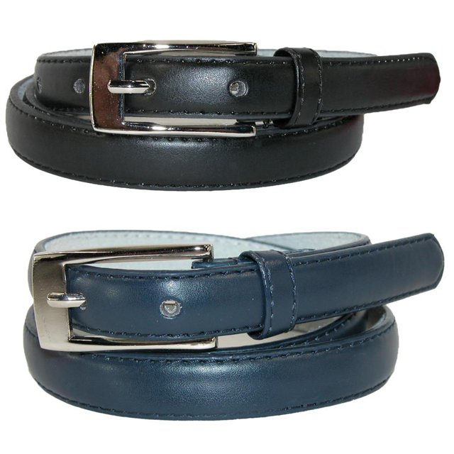 CTM® Ceinture Mince en Cuir de 3/4 Po pour Robe (Lot de 2 Couleurs) (pour Femmes)