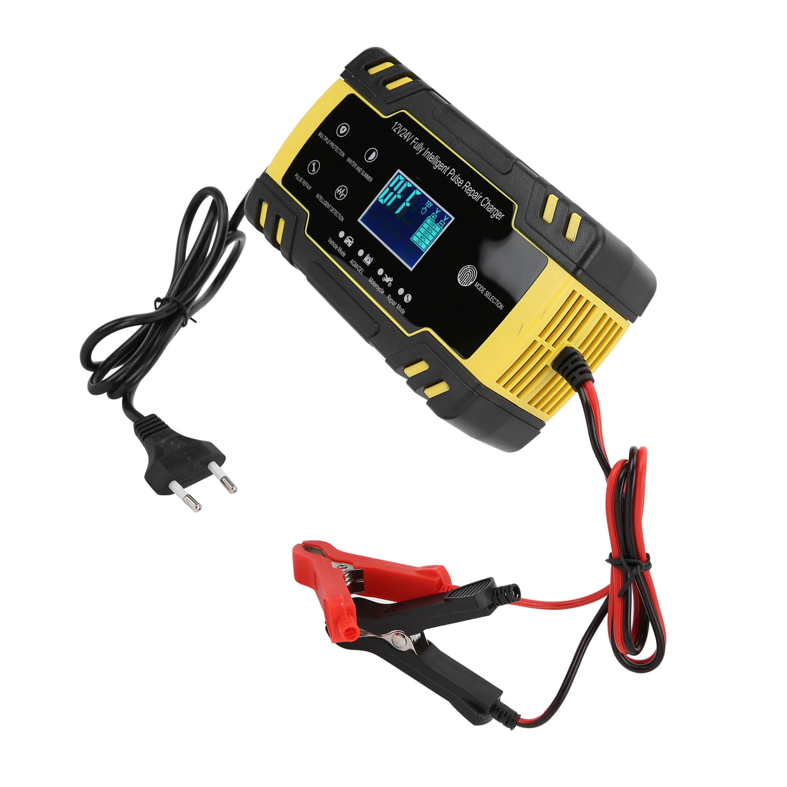 Starter Battery Boosters 12v/24v Battery Charger 12V/24V Smart Battery Charger Automatic Charging Pulse Repair For Car Motorcycle 110V-240VEU Plug
