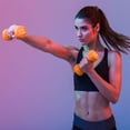 thumbnail image 4 of HolaHatha 3, 5 and 8 Pound Neoprene Dumbbell Strength Training Weights Set Rack, 4 of 11