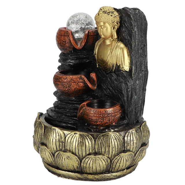 Strong And Durable Desktop Fountain, Tabletop Fountain, Lightweight And Unique Buddha Decoration Landscape Decoration For Home Desktop 1140 US Plug 110V
