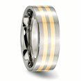 thumbnail image 4 of Titanium 14k Yellow Inlay Flat 8mm Polished Band Size 6.5, 4 of 6
