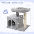 thumbnail image 3 of Gymax 19.5'' Small Cat Tree w/Large Padded Plush Perch Condo Sisal Scratching Posts Light Grye, 3 of 10