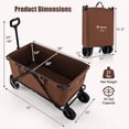 thumbnail image 3 of Costway Chariot Robuste avec Guidon Réglable, Porte-Bouteilles et Pochette de Rangement, Café, 3 of 10