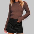thumbnail image 2 of PMUYBHF Femme Femmes Cardigan Chandail Femme Couleur Unie Élégant Tricot Chandail à Enfiler Manches Longues Col Rond Coupe Ajustée Chandail TTG, 2 of 9