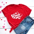 thumbnail image 2 of Penkiiy T-Shirts de la Saint-Valentin pour Femmes, T-Shirts Graphiques Imprimés, Mignons avec Cœur d'Amour, T-Shirts Décontractés à Manches Courtes, TG, Rouge, 2 of 7